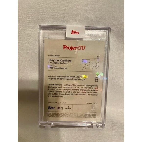 2021 Topps Project 70~1981 Topps Clayton Kershaw #63~ By Ben Baller - Picture 3 of 3